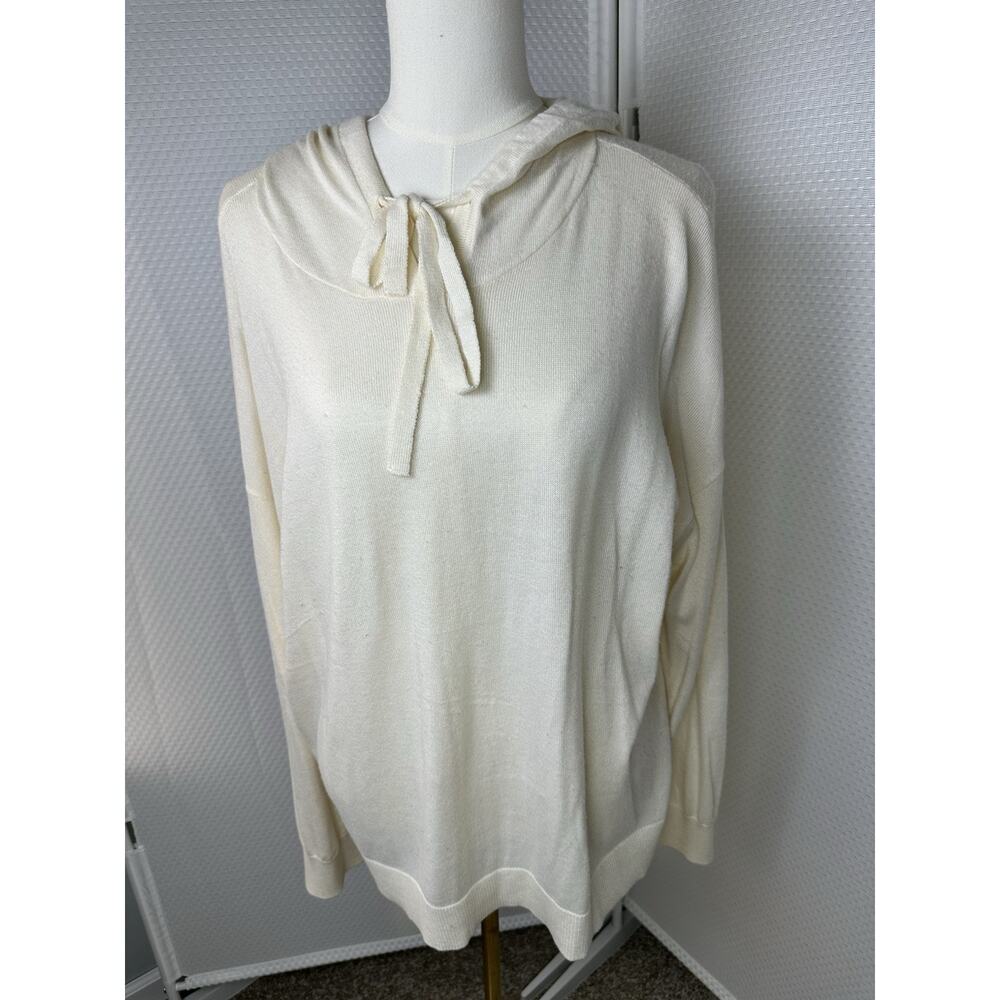 CASHMERE WOOL BLEND Ivory Hoodie XL